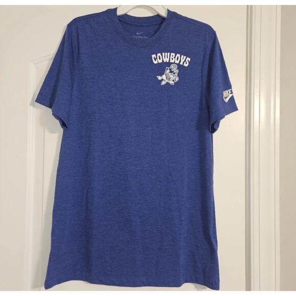Nike Men's Cowboys T-shirt Embroidered Nike Logo Blue/White Size Small - Picture 1 of 6